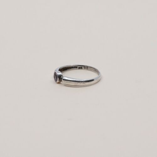 Sz 6, Sterling Silver handmade Ring, 925 Ring W/ amethyst, stamped 925 SU