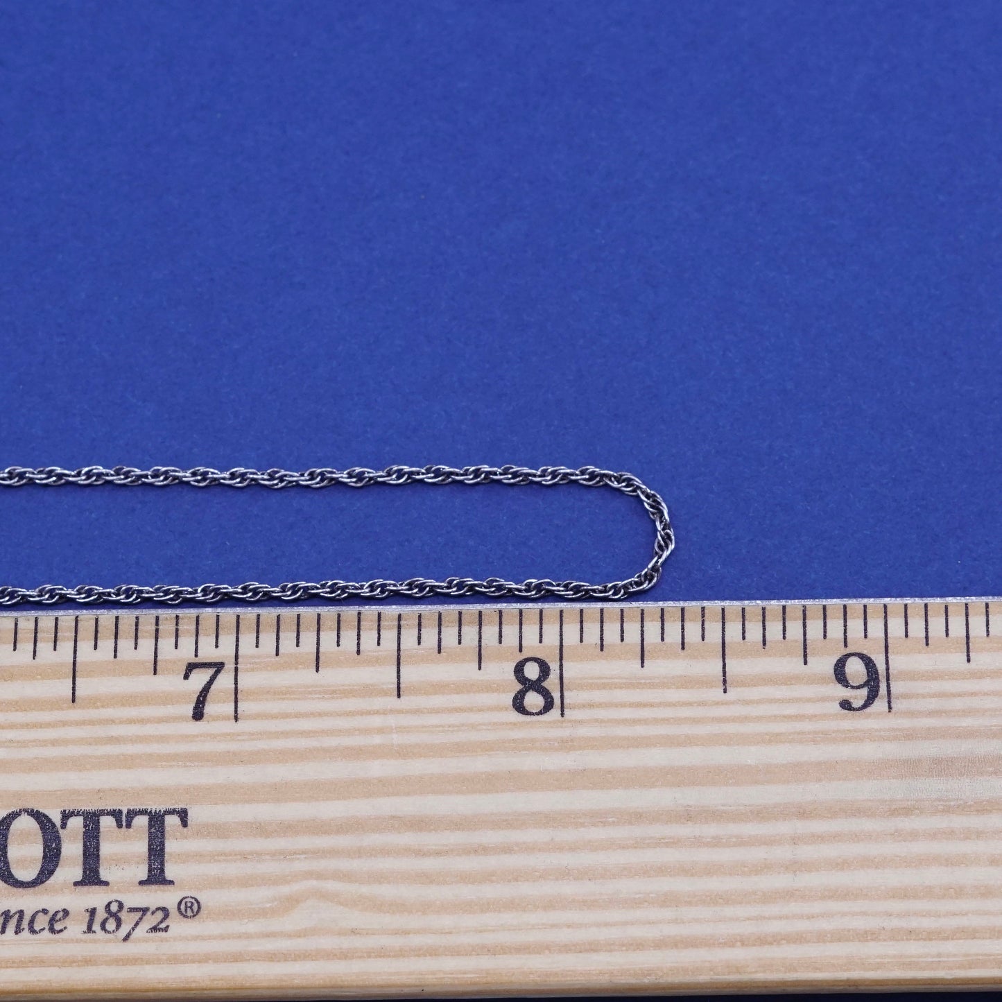 16”, 1.6mm, vintage Joielle Sterling silver necklace, 925 Singapore rope chain
