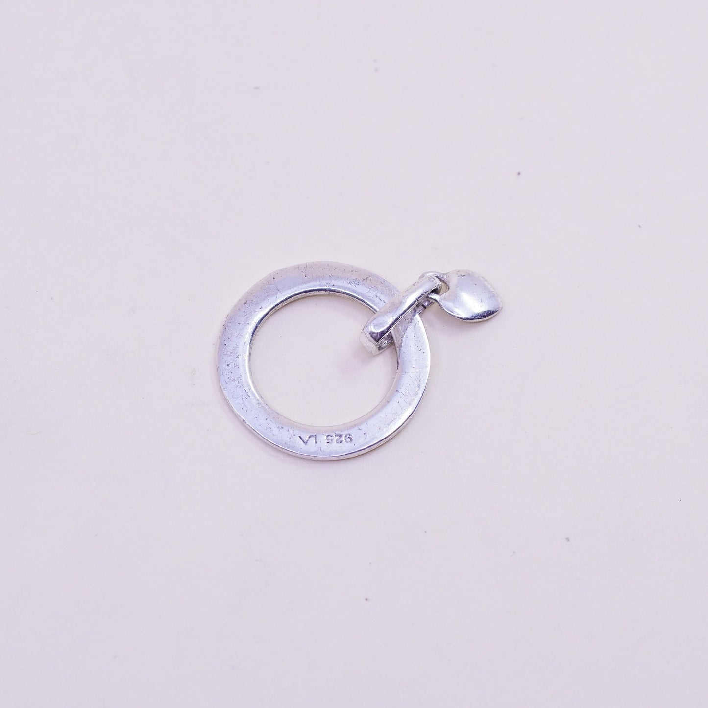 Sterling silver inspirational quote pendant, 925 circle with “a circle is round
