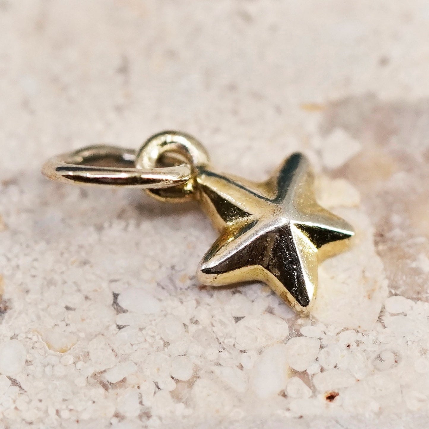 Vintage gold over Sterling silver handmade pendant, 925 star charm
