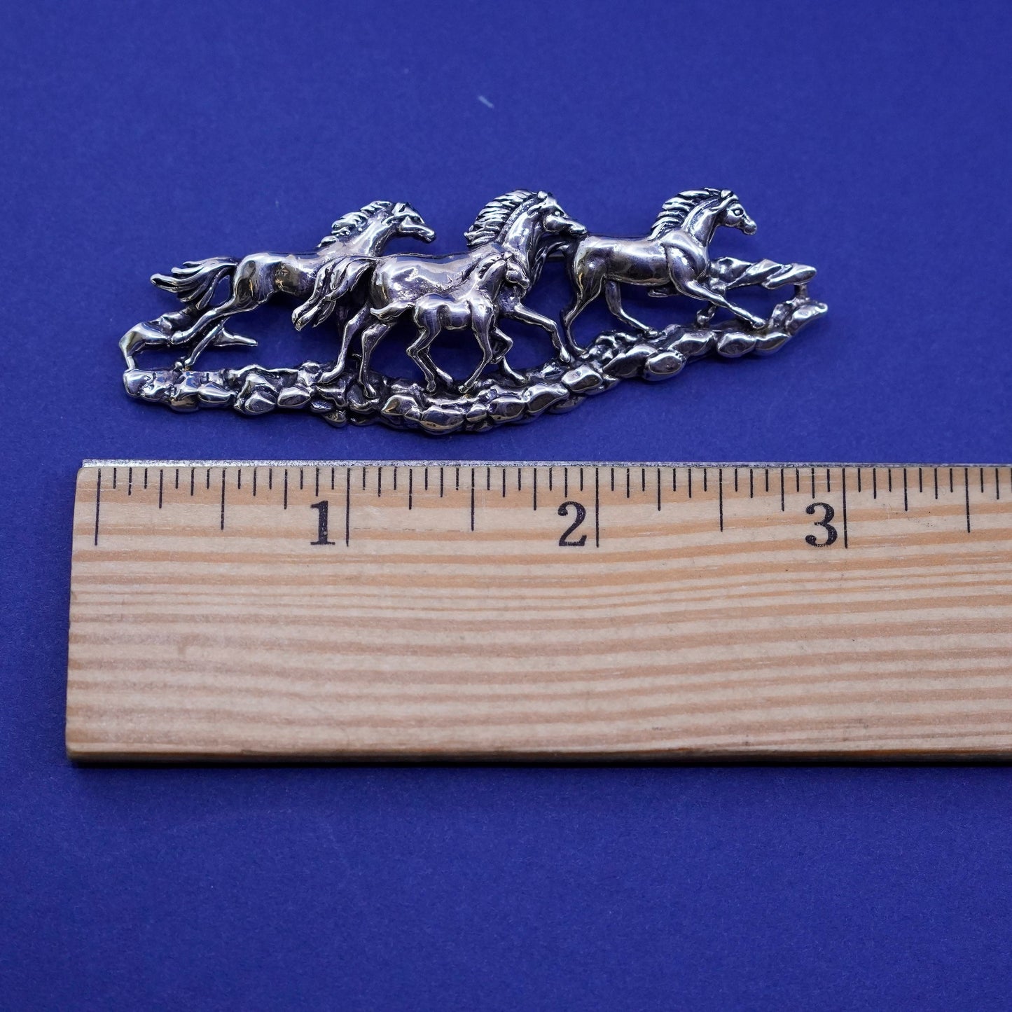 Silver Cloud Inc Sterling silver handmade brooch, 925 running horse pony pin