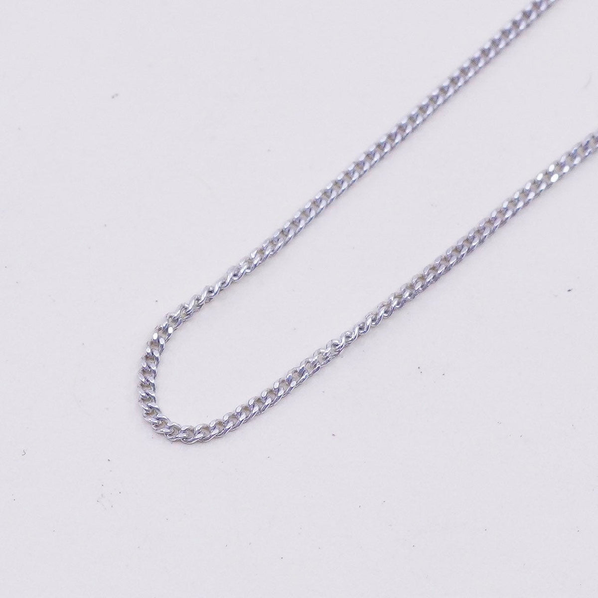 18”, 1mm, italy sterling silver handmade necklace, 925 curb chain