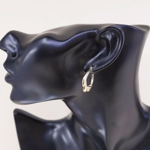 1”, Gold over sterling silver 925 earrings Hoops, stamped 925 Israel