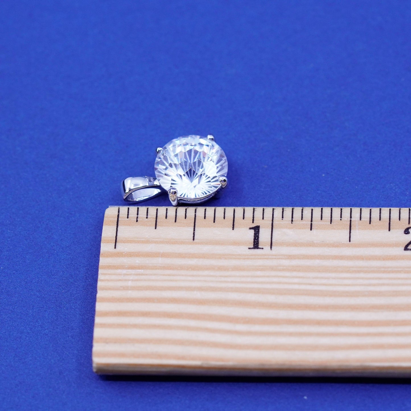 vintage Han Sterling 925 silver handmade pendant with cz