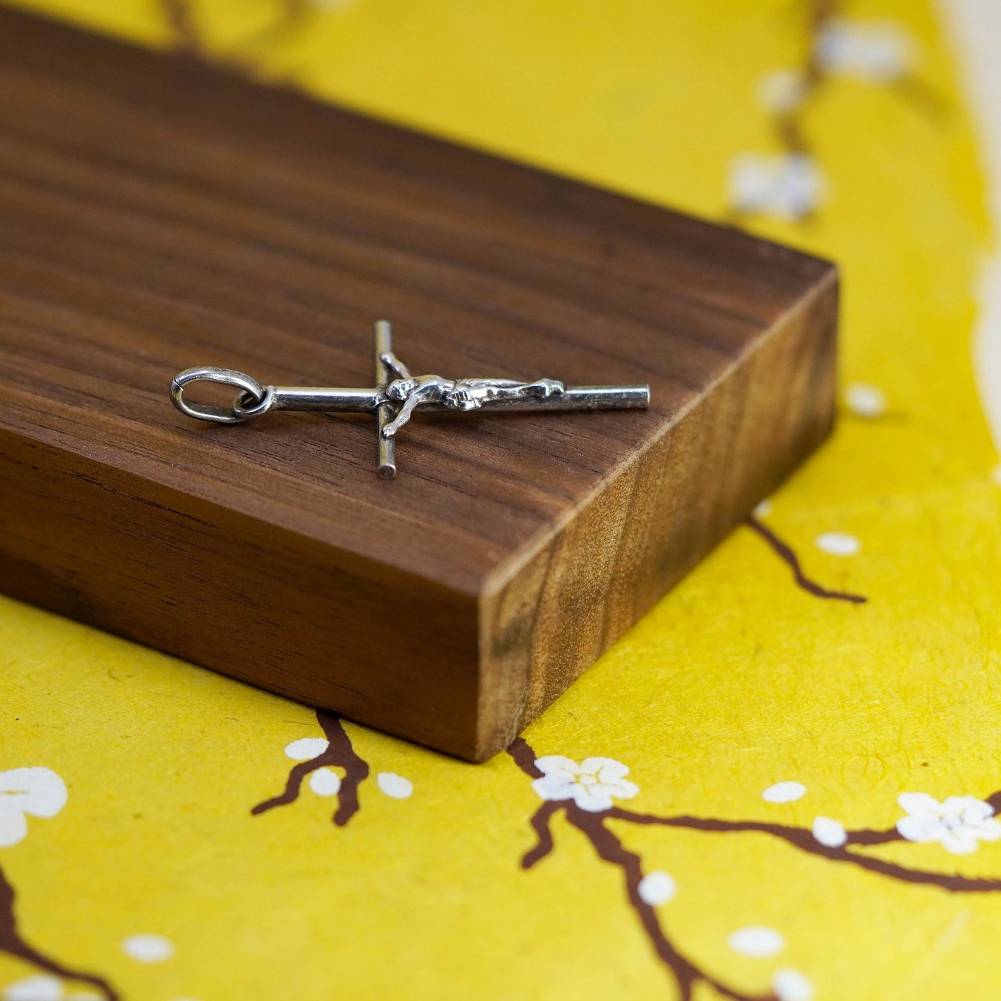 Vintage Sterling silver handmade pendant, 925 cross with Jesus