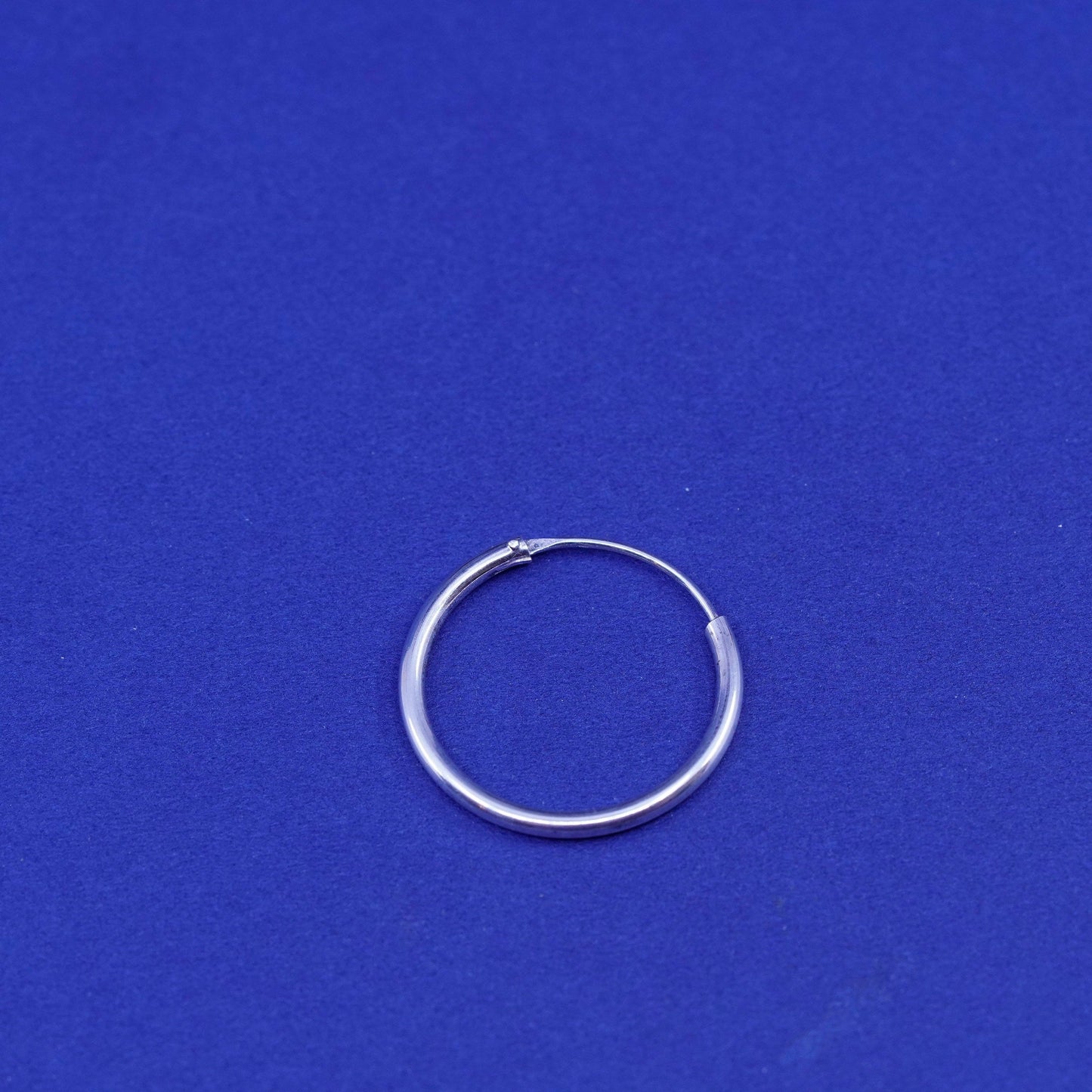 0.75”, vintage Sterling silver handmade hoop earrings, Modern 925 huggie