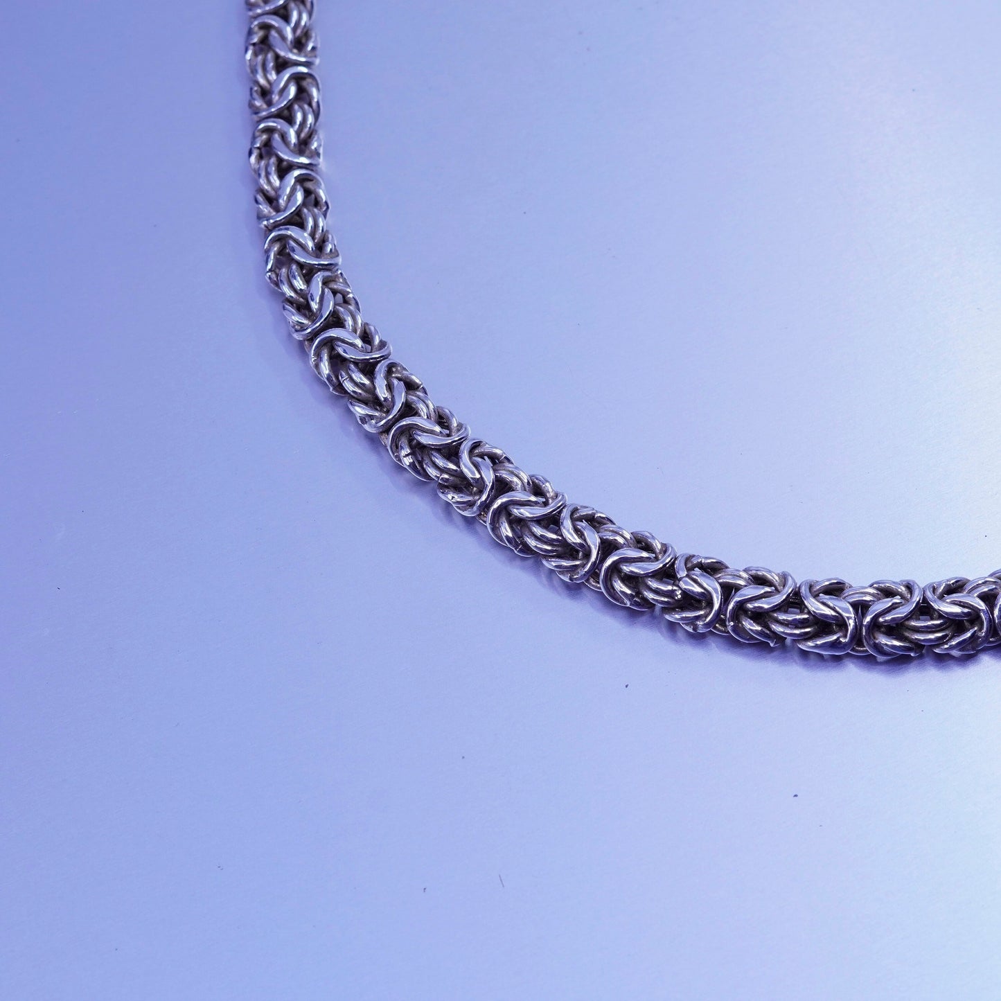 18”, Italy Milor Sterling 925 silver handmade birdcage Byzantine necklace
