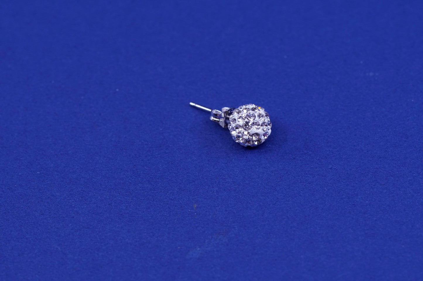 8mm, Vintage sterling silver handmade earrings, 925 studs with cluster CZ