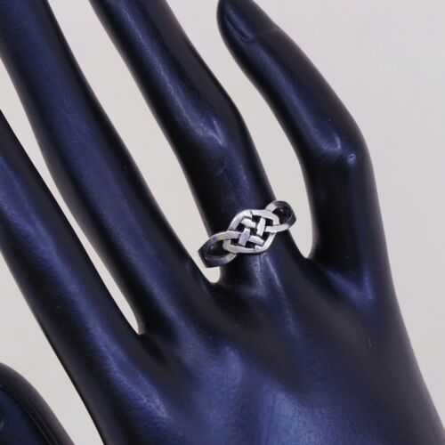 Sz 6.75, Vtg Sterling Silver Handmade Ring, Woven Braided 925 Band, Silver Test