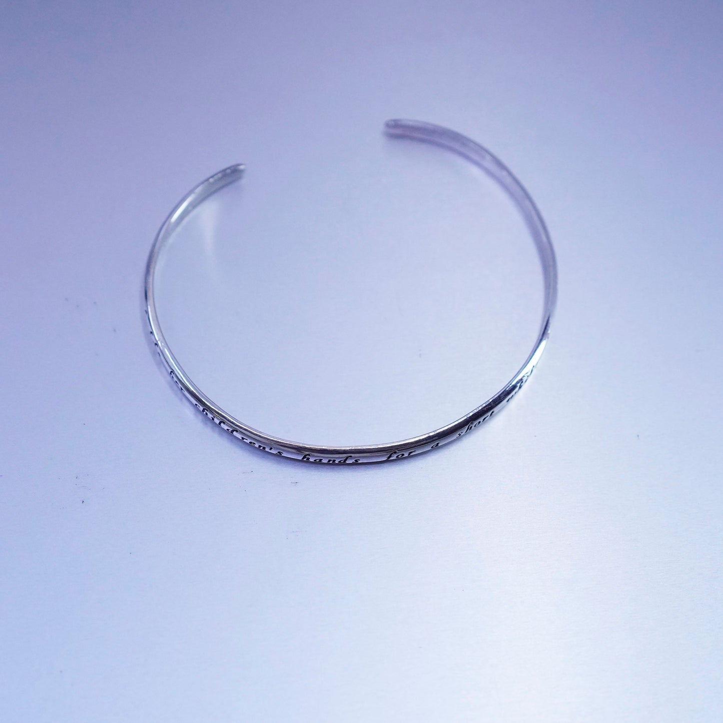 7.5”, Sterling 925 silver bracelet, quote cuff mother holds her children hands