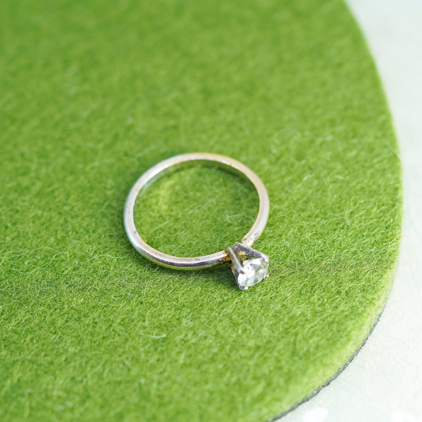 Size 9.25, Vintage sterling silver handmade engagement band ring