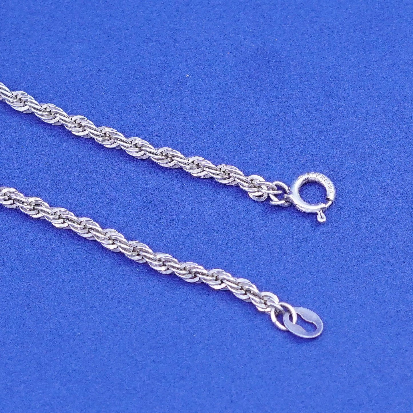 20”, 2mm, vintage Sterling silver handmade necklace, 925 French rope chain