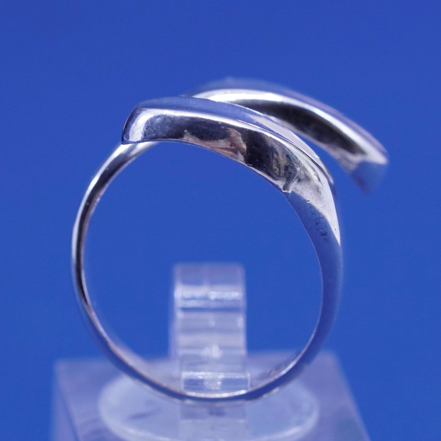 Size 6.75, vintage Sterling silver handmade wrapped ring, 925 statement band