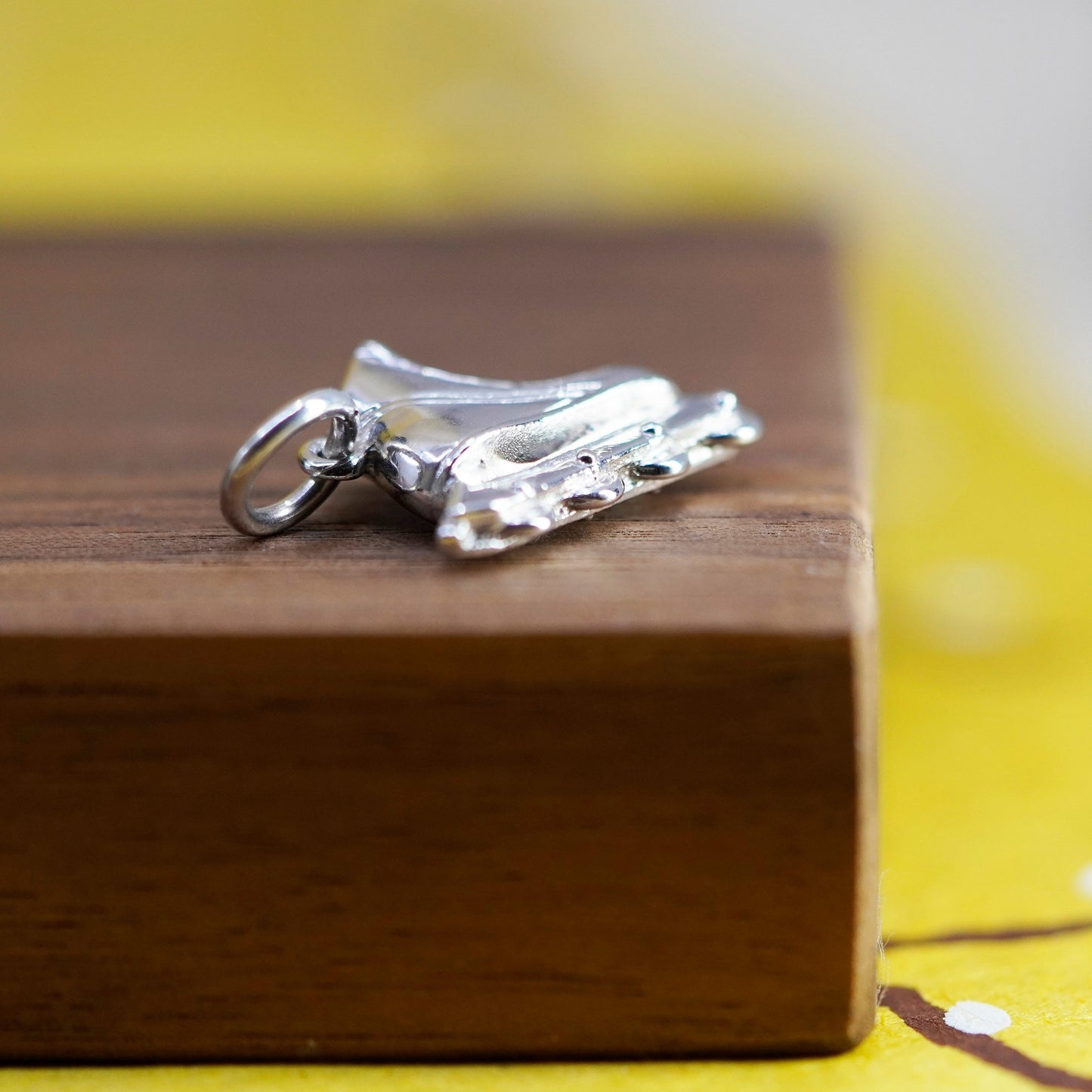 Vintage Sterling silver pendant, 925 Rollerskate shoe charm