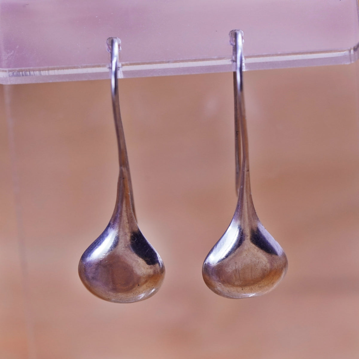 Vintage Sterling silver handmade earrings, Mexico 925 teardrop drops