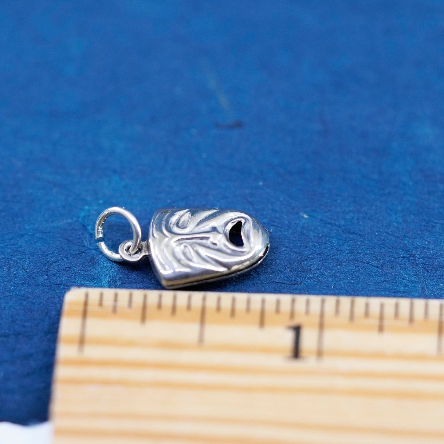 Vintage Sterling silver handmade pendant, 925 Comedy sad face charm