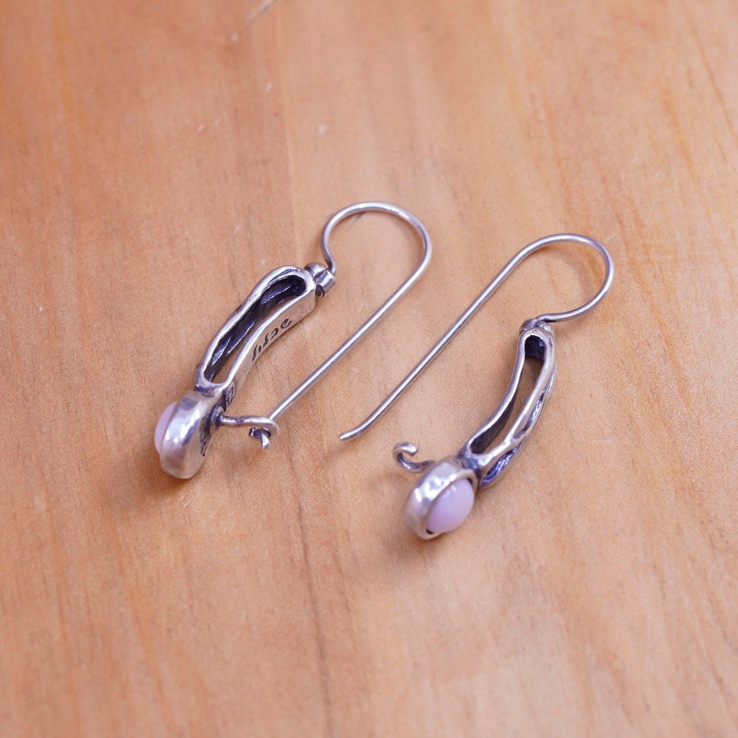 Vintage Israel didae shablool Sterling 925 silver handmade earrings with quartz