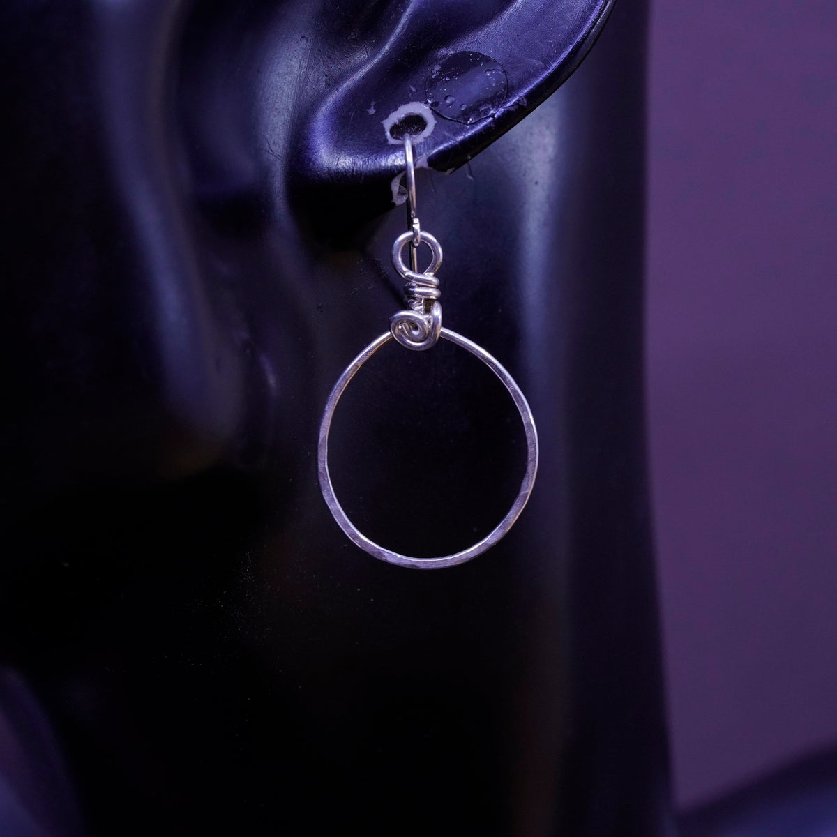 Vintage Sterling silver handmade earrings, 925 teardrop drops