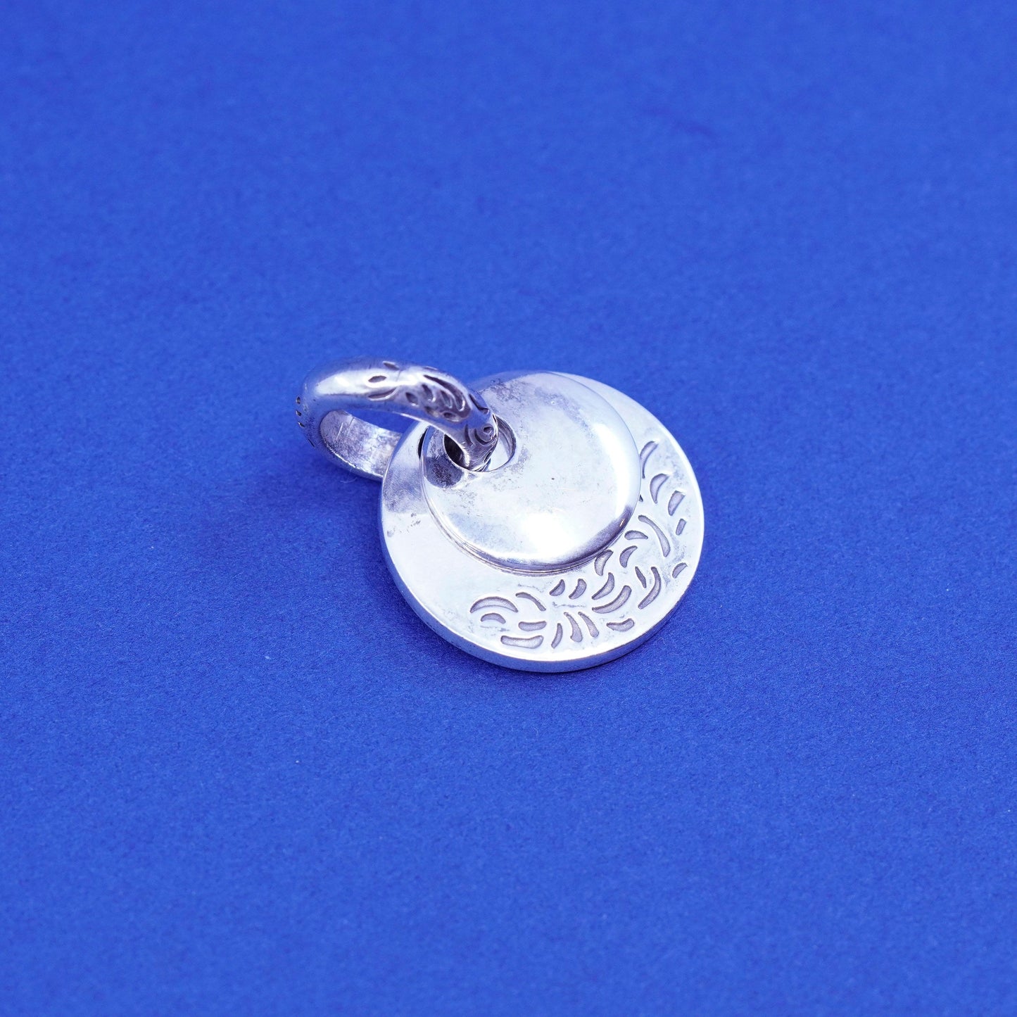 Vintage silpada Sterling silver handmade pendant, 925 textured double tag