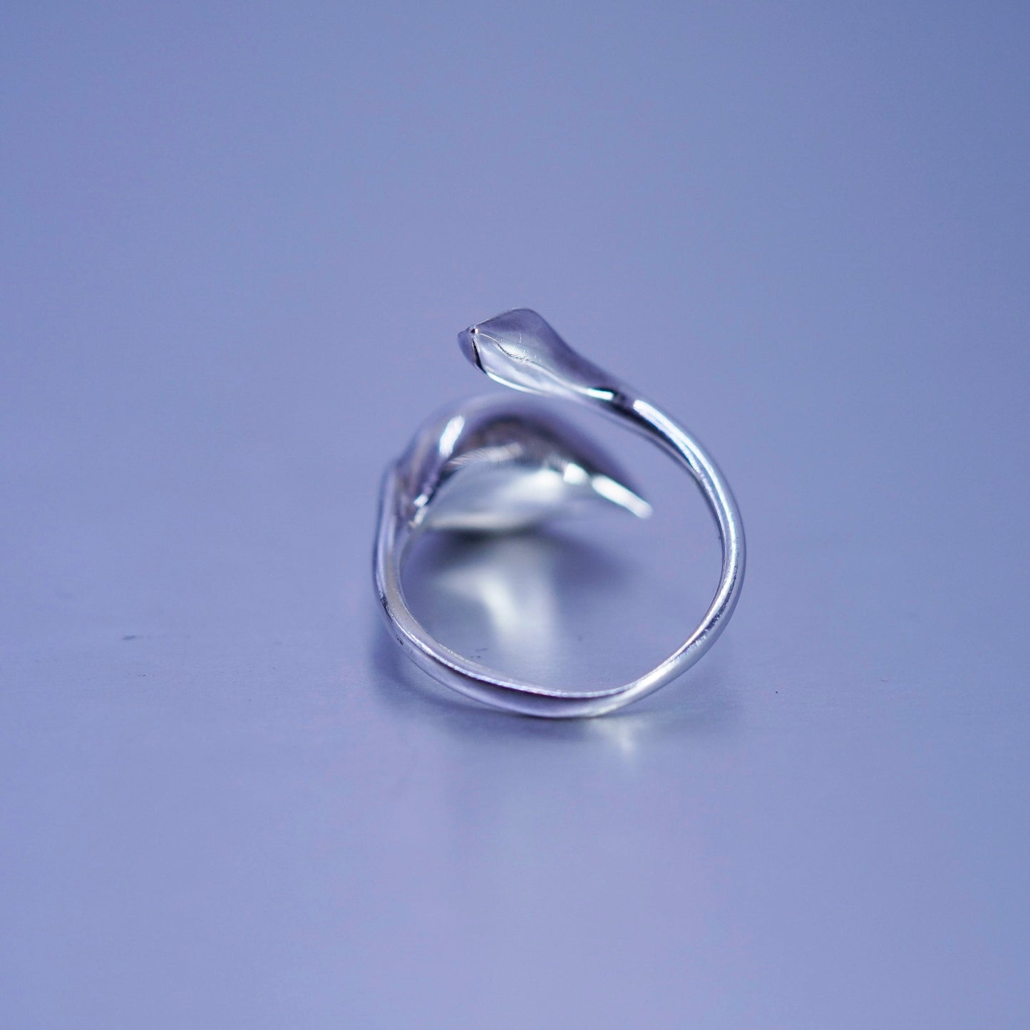 Size adjustable, vtg sterling silver ring, handmade lily flower 925 band pearl