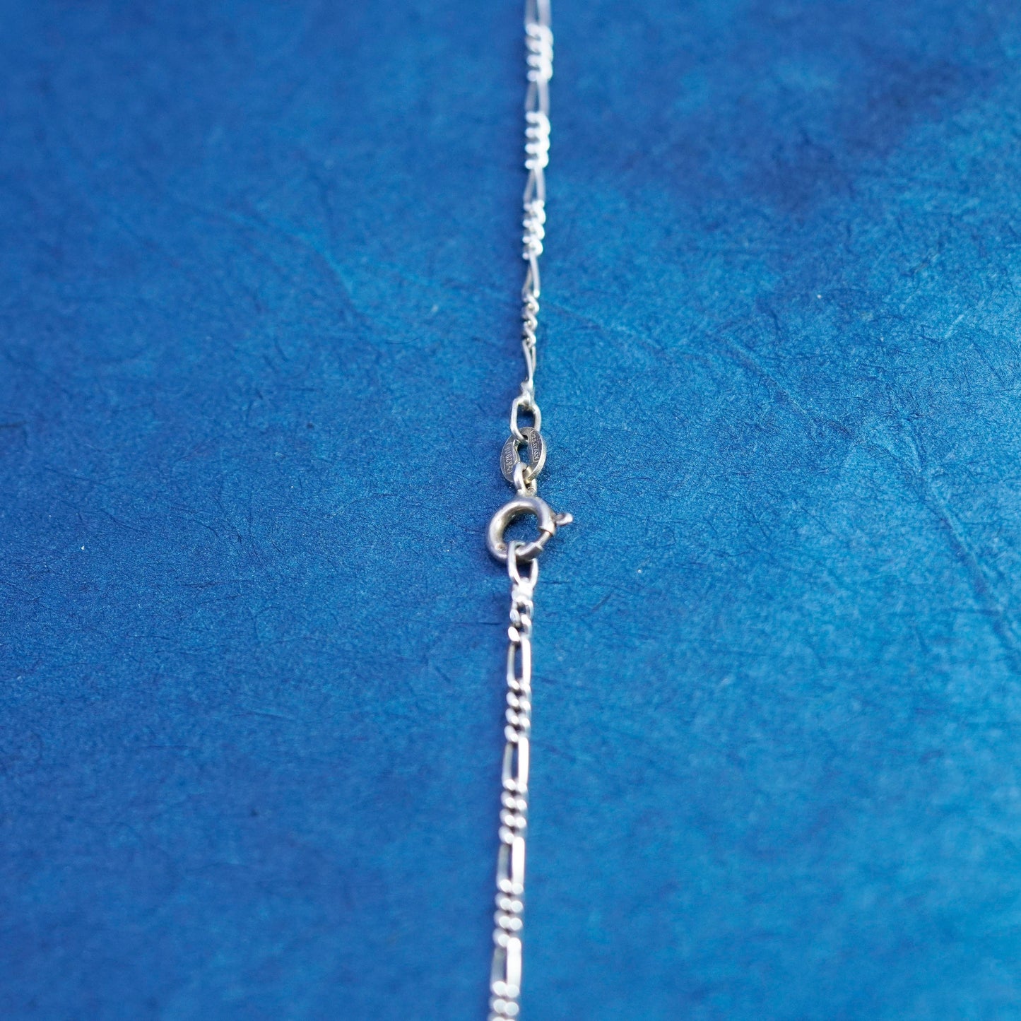18”, 1.6mm, vintage Sterling silver handmade necklace, 925 Figaro chain