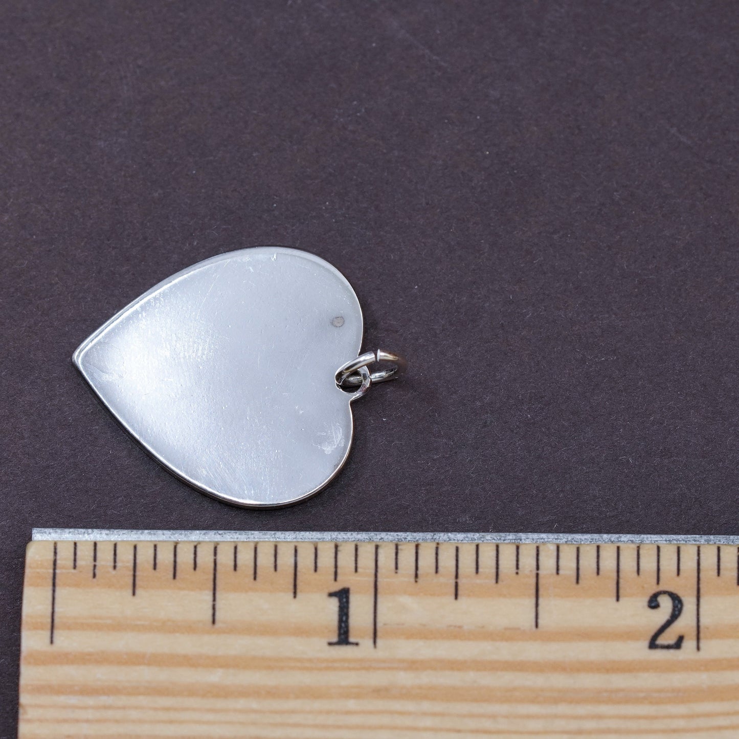 Vintage Sterling silver handmade pendant, 925 heart charm