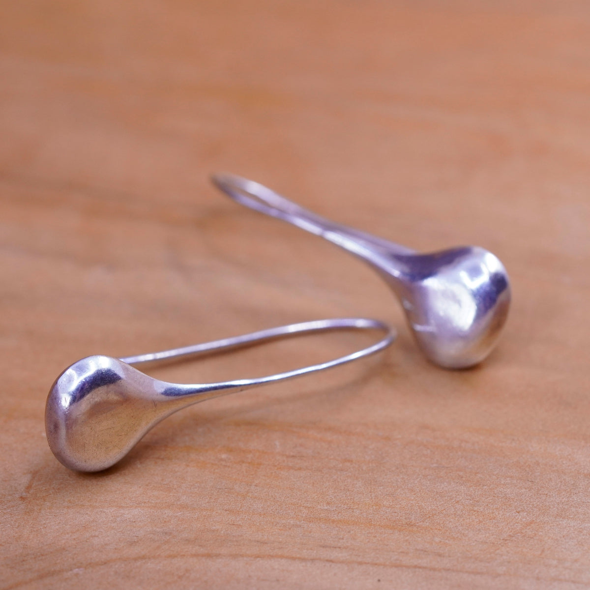 Vintage Sterling silver handmade earrings, Mexico 925 teardrop drops