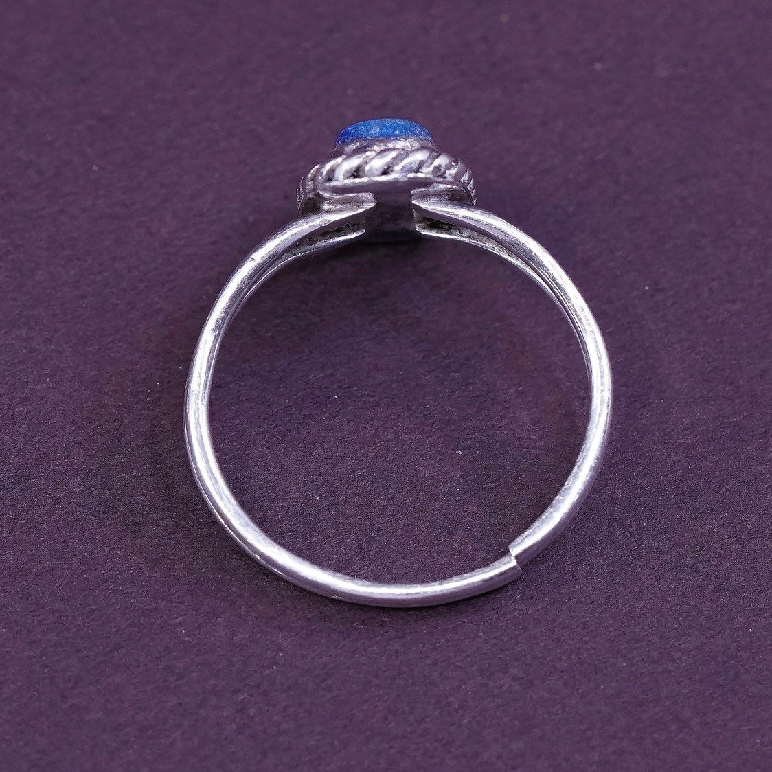 sz 7.5 VTG Native American Sterling silver handmade ring, 925 w/ blue turquoise