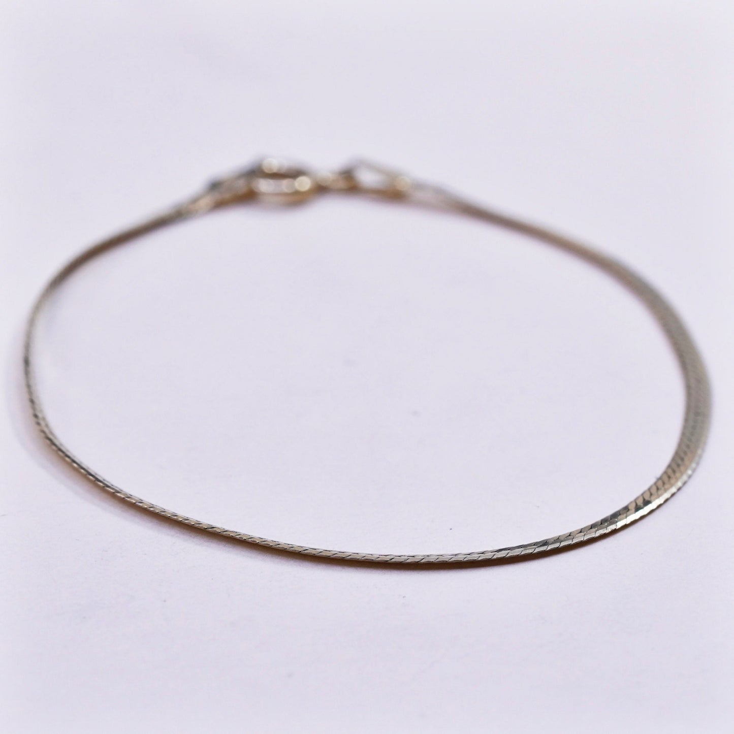 7”, vermeil gold over sterling silver bracelet, Italian 925 herringbone chain