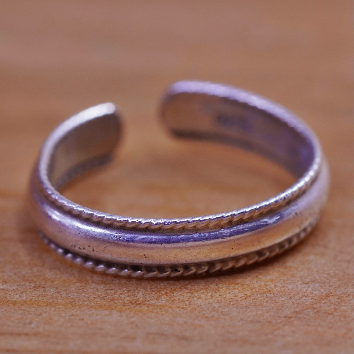 Size 3.25, vintage Sterling silver handmade ring, 925 cable band