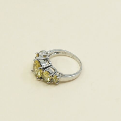 Sz 6.75, Sterling Silver handmade Ring, 925 Silver W/ citrine