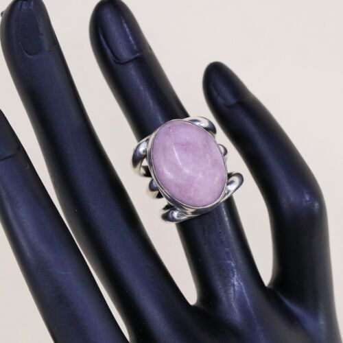 Sz 5.5, Vtg Sterling Silver Handmade Ring, 925 Statement Ring W/ Purple Ring