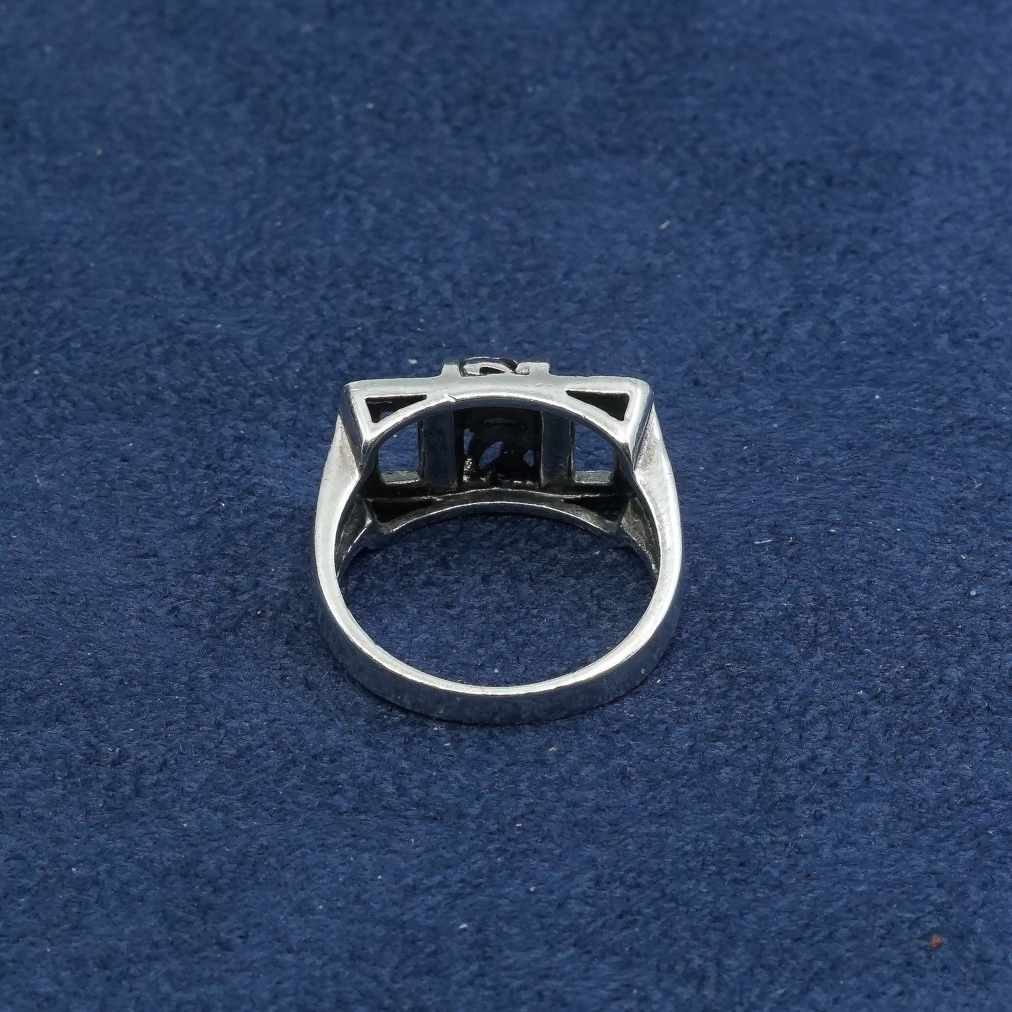 sz7.75, vtg sterling silver handmade ring, 925 filigree bali band