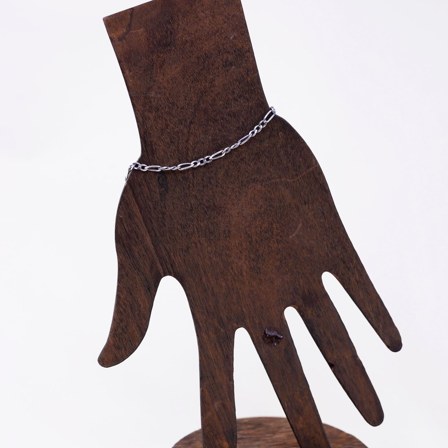 7.5”, 2mm, Vintage sterling 925 silver flatten curb bracelet