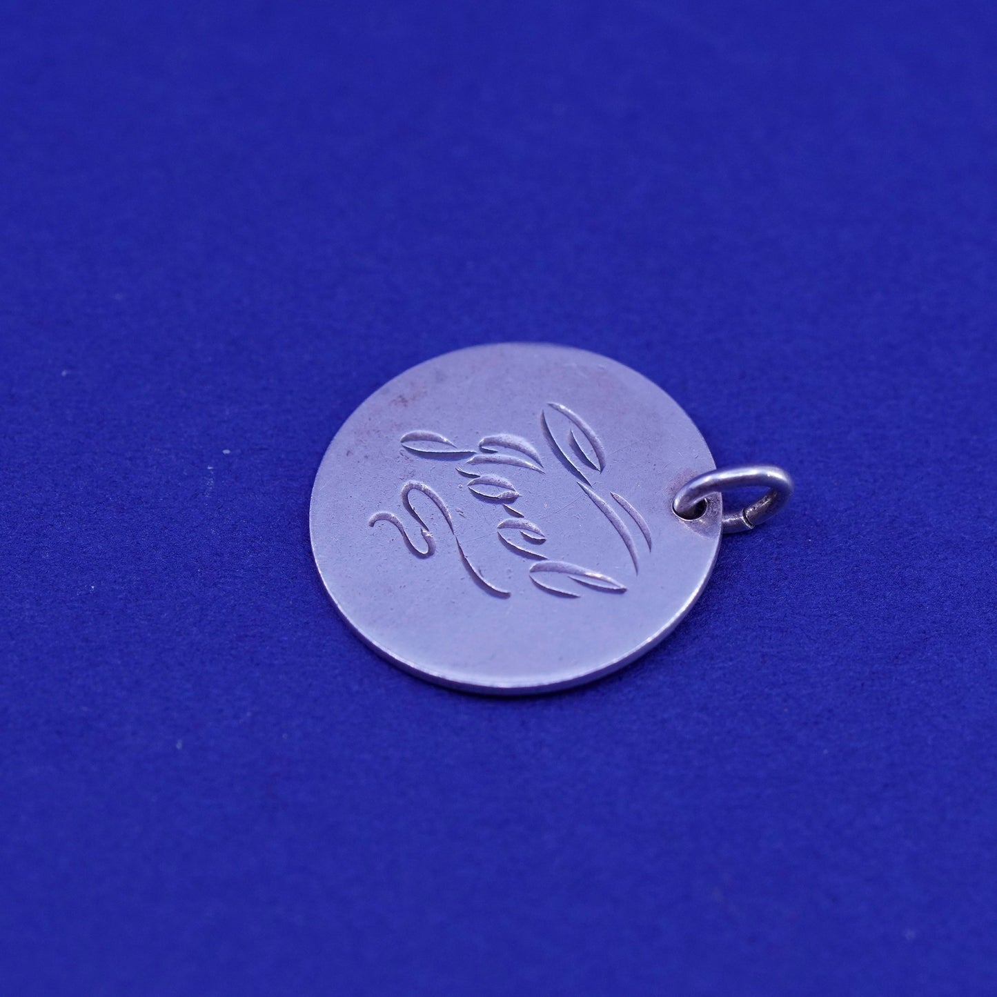 Vintage sterling silver handmade pendant, 925 tag charm engraved “goel”