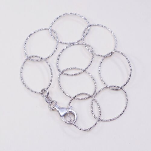 6.5”, Vtg Italy Sterling 925 Silver Handmade Huge Lightweight Oval Link Bracelet