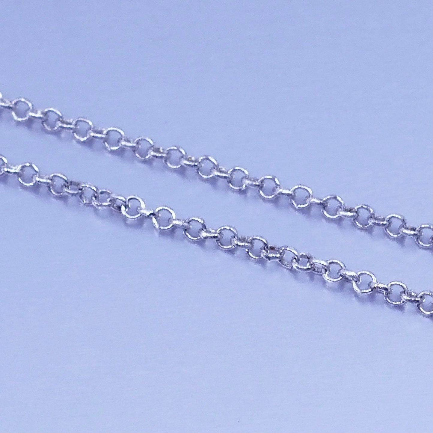 19” 1.6mm, vintage Italy Sterling 925 silver circle chain necklace