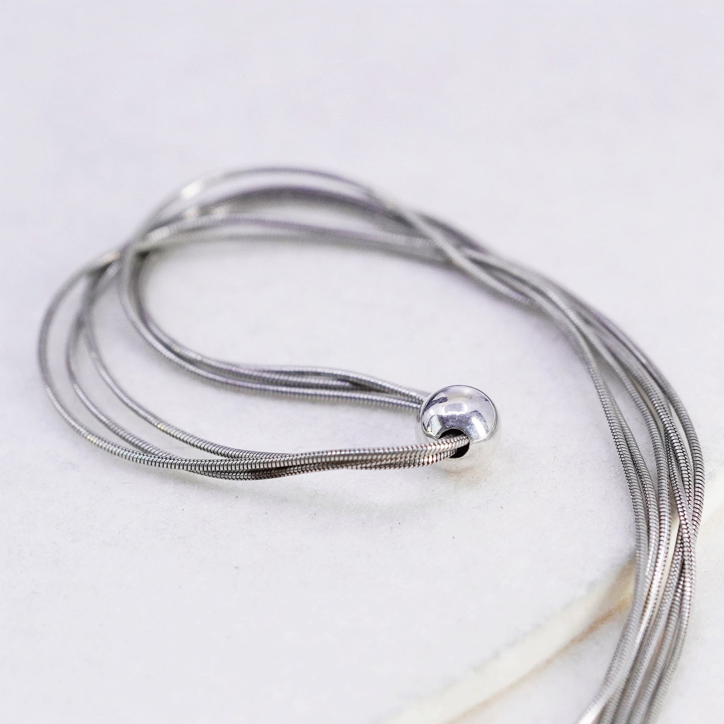 16”, Silpada Sterling 925 silver multi strands snake necklace with bead pendant