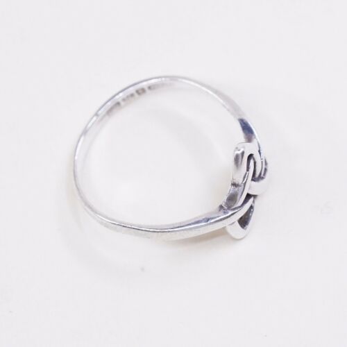 Sz 6.75. Vtg ENM Sterling Silver Handmade Ring, 925 Band W/ Irish Celtic Knot