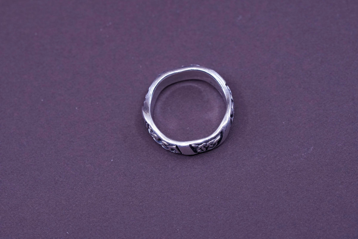 Size 8.75, vintage PCSL Sterling silver handmade ring, 925 braided woven band