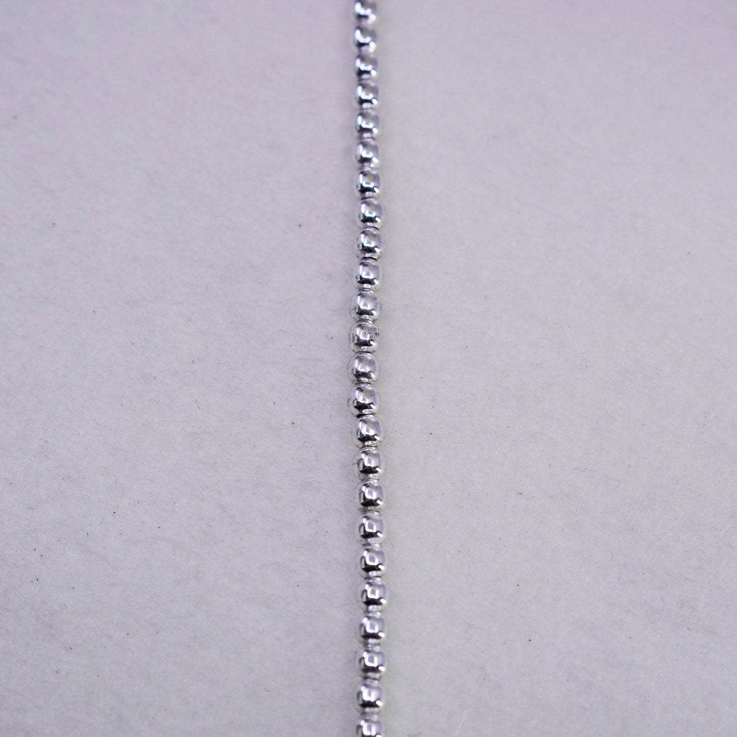 16+2” 4mm, vintage Italy Sterling 925 silver bead chain necklace