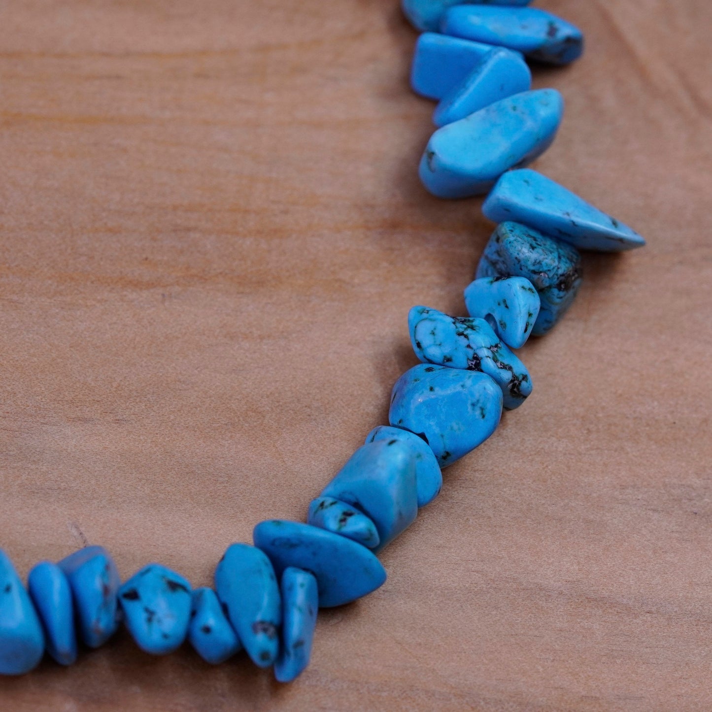 7”, Vintage Sterling silver handmade bracelet, turquoise beads w/ elastic band