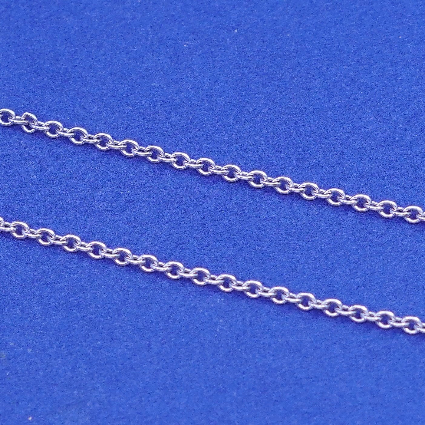 18”, 1mm, vintage Sterling silver handmade necklace, 925 circle chain