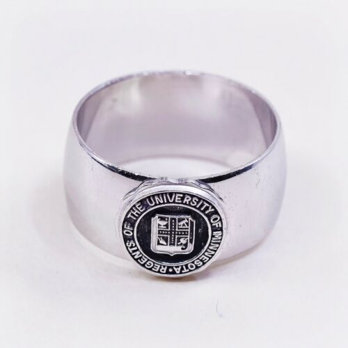 Size 6, Vtg Sterling Silver university of minnesota regents Band Rinv