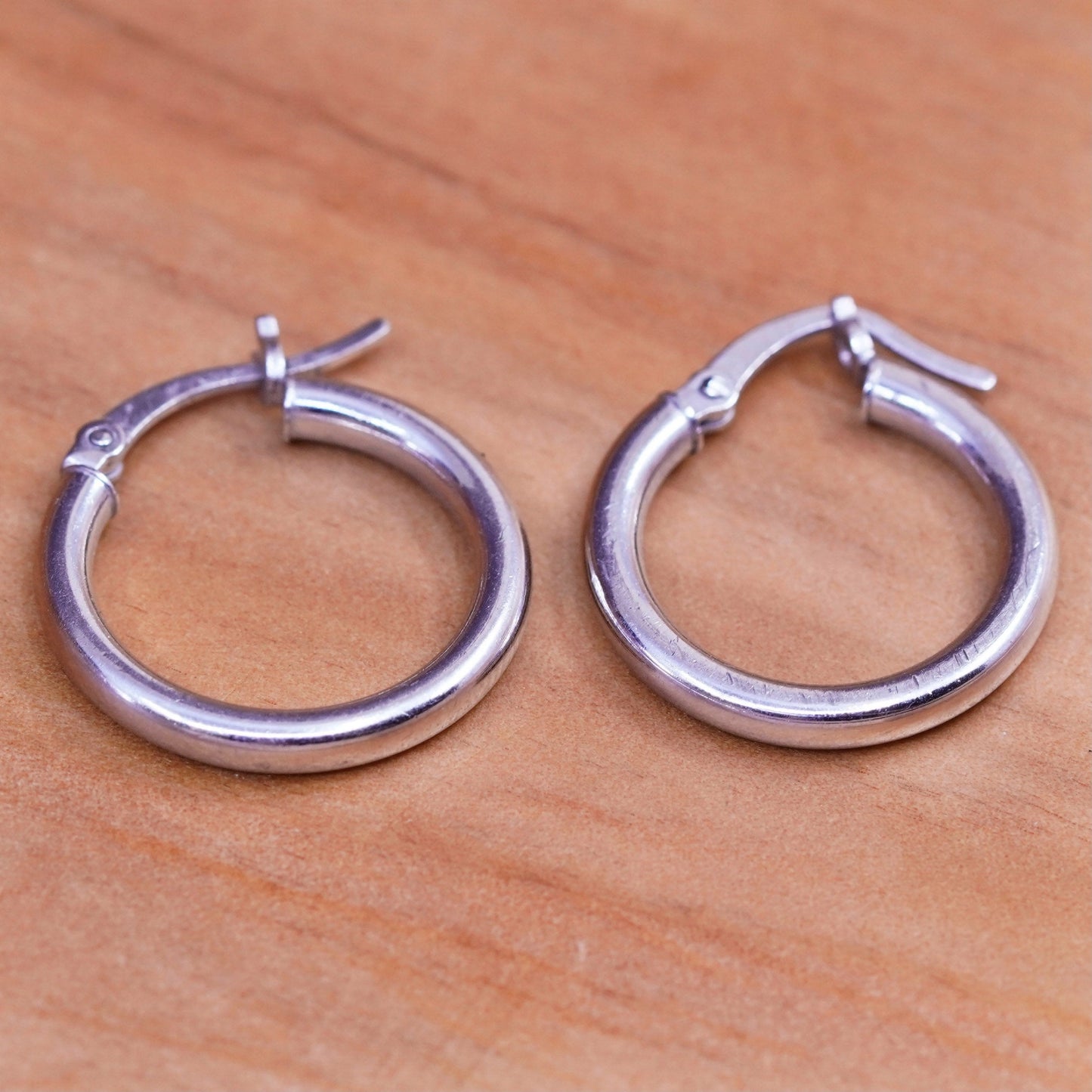 0.75”, Vintage Sterling silver handmade earrings, maxico 925 hoops