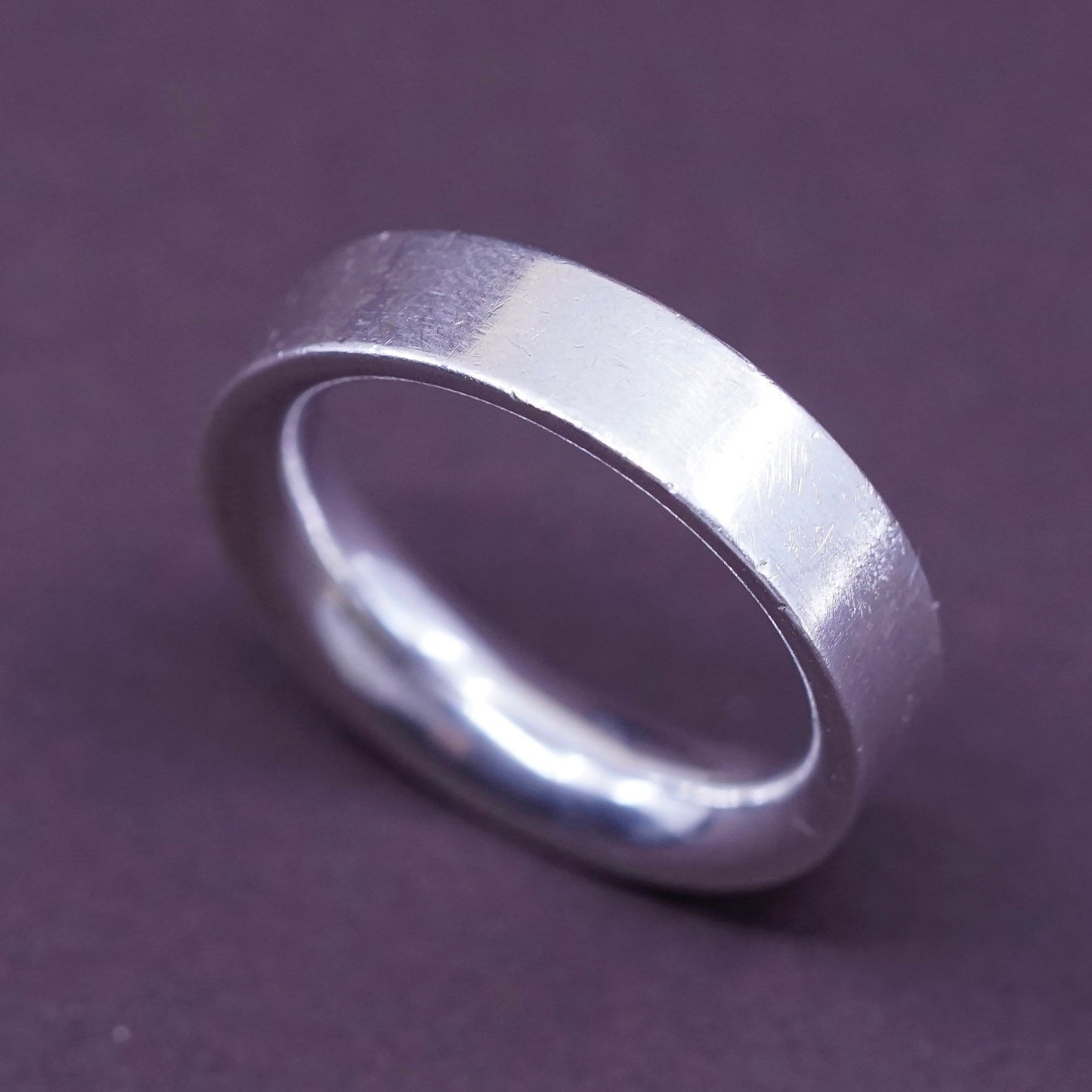 Size 6, vintage sterling 925 silver handmade ring wedding band