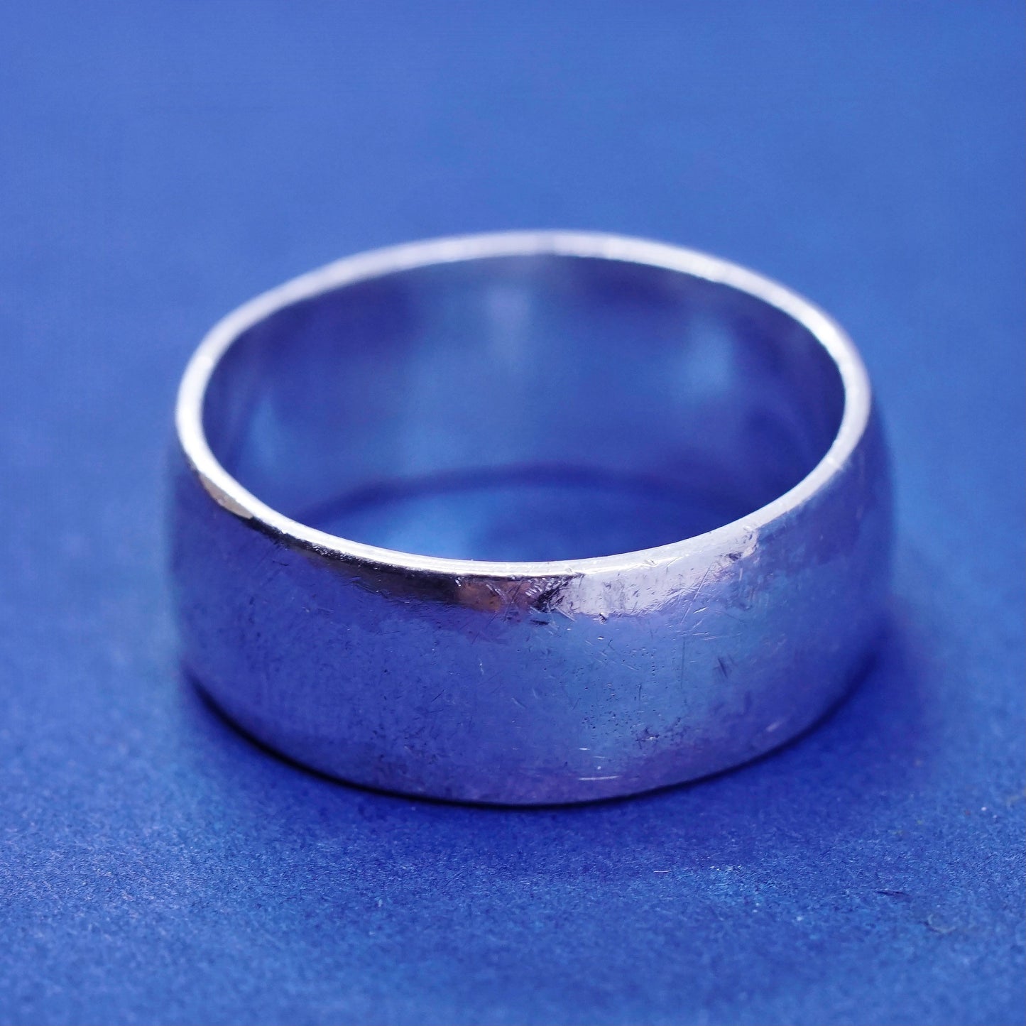 Size 8.5, vintage Sterling silver handmade ring, wide 925 band