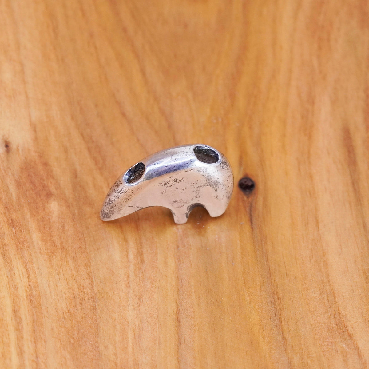 Native American Sterling silver handmade pendant, southwestern 925 polar bear