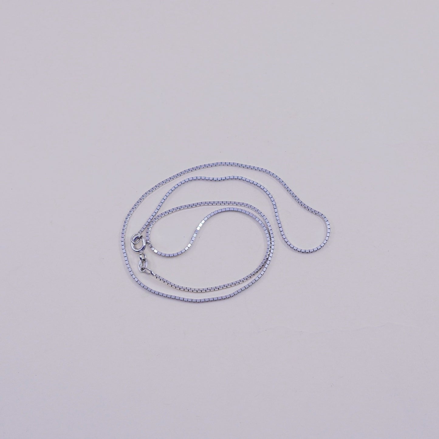 18”, 1mm, Vintage sterling silver square snake chain, Italy 925 necklace