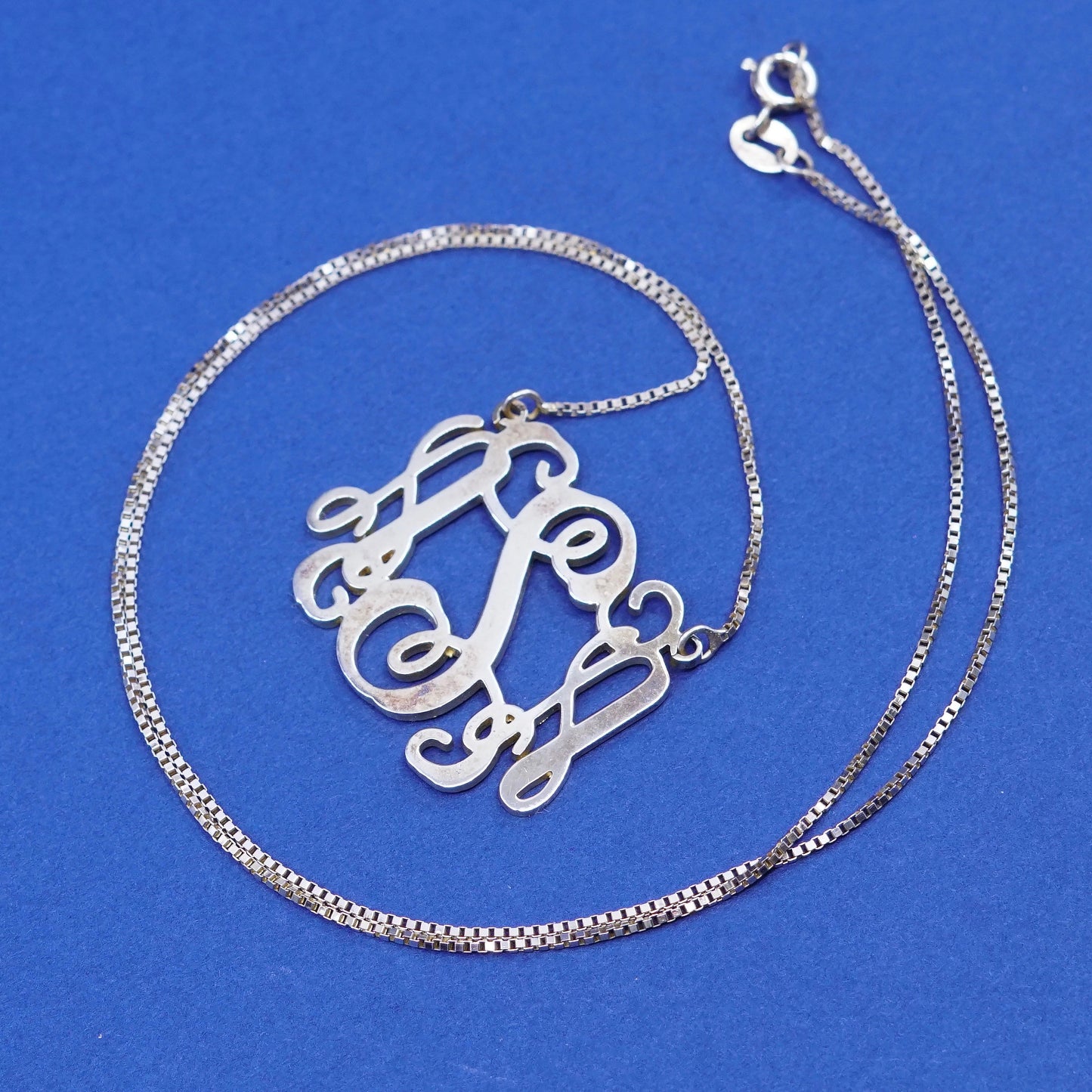 18”, vermeil gold over Sterling 925 silver necklace with monogram initial “ASA”